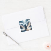 Fantasy Schattige White Lion Heaven Vierkante Sticker (Envelop)