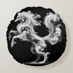 Fantasy Schattige White Smoke Fox Rond Kussen