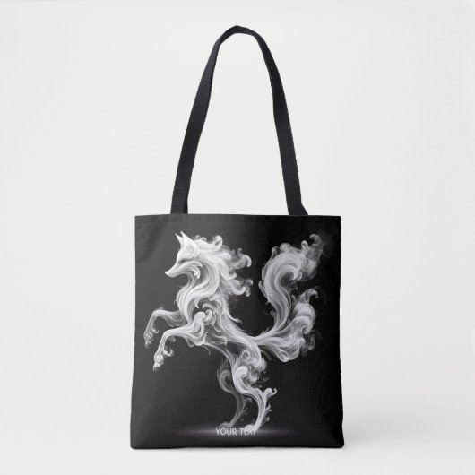 Fantasy Schattige White Smoke Fox Tote Bag (Voorkant)