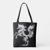 Fantasy Schattige White Smoke Fox Tote Bag (Achterkant)