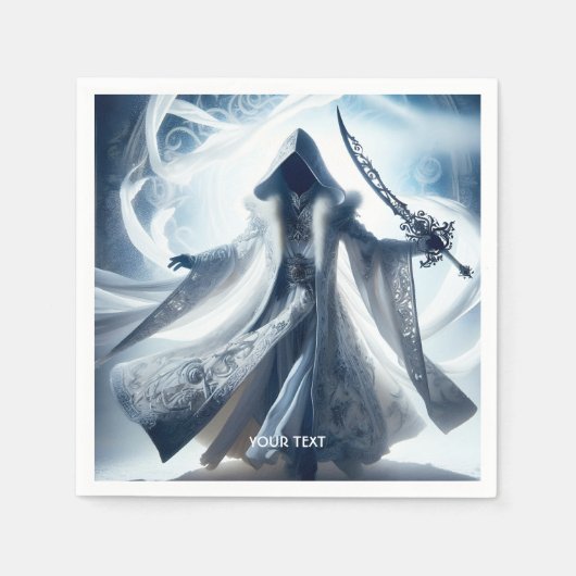 Fantasy Schattige wit licht figuur Servet (Voorkant)
