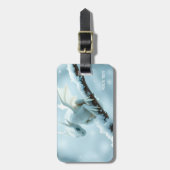 Fantasy Schattige Witte Baby Dragon Bagagelabel (Voorkant verticaal)