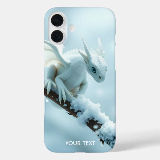 Fantasy Schattige Witte Baby Dragon Case-Mate iPhone Case (Achterkant)