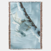 Fantasy Schattige Witte Baby Dragon Deken (Voorkant Verticaal)