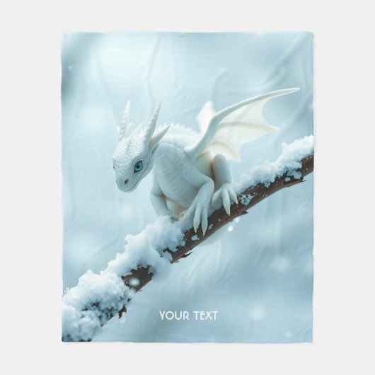 Fantasy Schattige Witte Baby Dragon Fleece Deken (Voorkant)