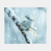 Fantasy Schattige Witte Baby Dragon Fleece Deken (Voorkant (Horizontaal))