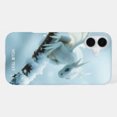 Fantasy Schattige Witte Baby Dragon iPhone Hoesje (Achterkant horizontaal)