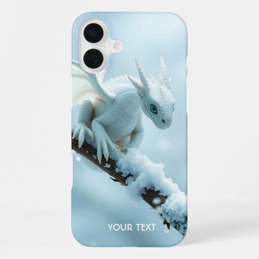 Fantasy Schattige Witte Baby Dragon iPhone Hoesje (Achterkant)