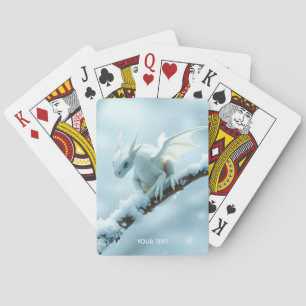 Fantasy Schattige Witte Baby Dragon Pokerkaarten