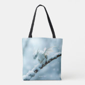 Fantasy Schattige Witte Baby Dragon Tote Bag (Achterkant)