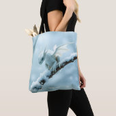 Fantasy Schattige Witte Baby Dragon Tote Bag (Dichtbij)