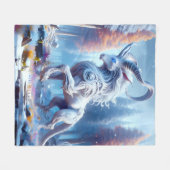 Fantasy Schattige Witte Chimera Winter Fleece Deken (Voorkant (Horizontaal))