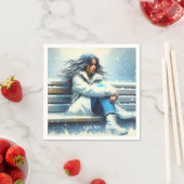 Fantasy Schattige Witte Jas Winter Servet (Insitu)