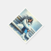 Fantasy Schattige Witte Jas Winter Servet (Hoek)