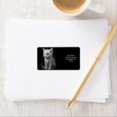 Fantasy Schattige Witte Rook Kitten Etiket (Insitu)