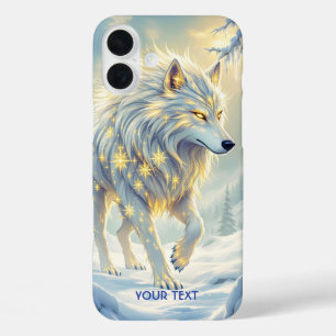 Fantasy Schattige Witte Wolf Winter iPhone 16 Plus Hoesje