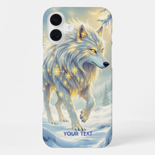 Fantasy Schattige Witte Wolf Winter iPhone 16 Plus Hoesje