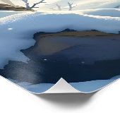 Fantasy Schattige Witte Wolf Winter Perfect Poster (Hoek)