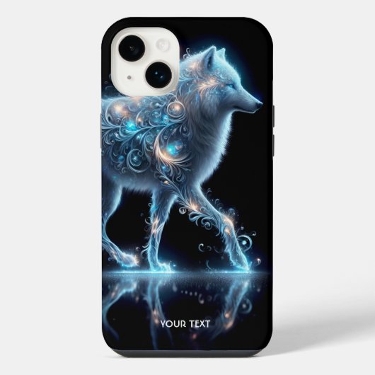 Fantasy Schattige Wolf Blue Reflection iPhone Hoesje (Achterkant)