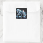 Fantasy Schattige Wolf Blue Reflection Vierkante Sticker (Tas)