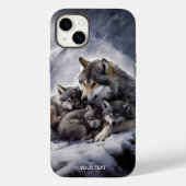 Fantasy Schattige Wolf Family Winter Case-Mate iPhone Case (Achterkant)