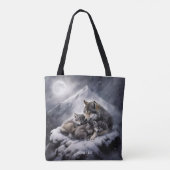 Fantasy Schattige Wolf Family Winter Tote Bag (Achterkant)