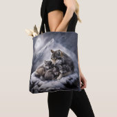 Fantasy Schattige Wolf Family Winter Tote Bag (Dichtbij)