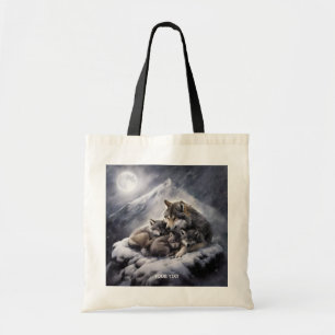 Fantasy Schattige Wolf Family Winter Tote Bag