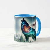 Fantasy Schattige Wolf Forest Space Mok (Voorkant rechts)