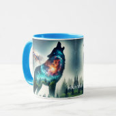 Fantasy Schattige Wolf Forest Space Mok (Voorkant links)