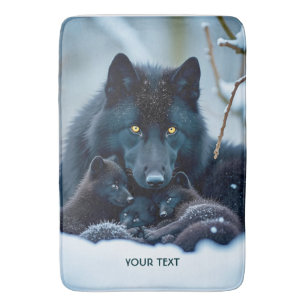 Fantasy Schattige Wolf Twee Pups Badmat