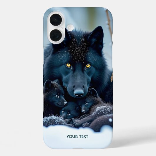Fantasy Schattige Wolf Twee Pups Case-Mate iPhone Case (Achterkant)