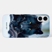 Fantasy Schattige Wolf Twee Pups Case-Mate iPhone Case (Achterkant (horizontaal))