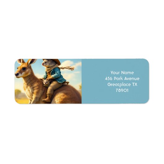 Fantasy Schattige Wombat Kangaroo Koala Etiket (Voorkant)