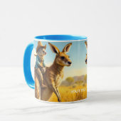 Fantasy Schattige Wombat Kangaroo Koala Mok (Voorkant links)