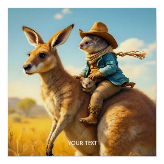 Fantasy Schattige Wombat Kangaroo Koala Perfect Poster (Voorkant)