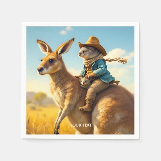Fantasy Schattige Wombat Kangaroo Koala Servet (Voorkant)