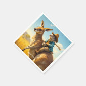 Fantasy Schattige Wombat Kangaroo Koala Servet (Hoek)