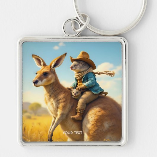 Fantasy Schattige Wombat Kangaroo Koala Sleutelhanger (Voorkant)