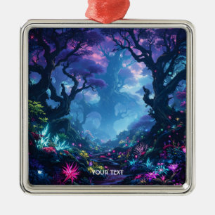 Fantasy Schattige Wonderful Night Forest Metalen Ornament