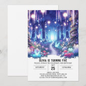 Fantasy Schattige Woodland Digitale Verjaardag Kaart (Voorkant / Achterkant)