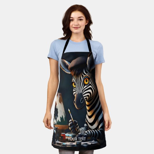 Fantasy Schattige Zebra Gezicht Schilderen Schort (Gedragen)
