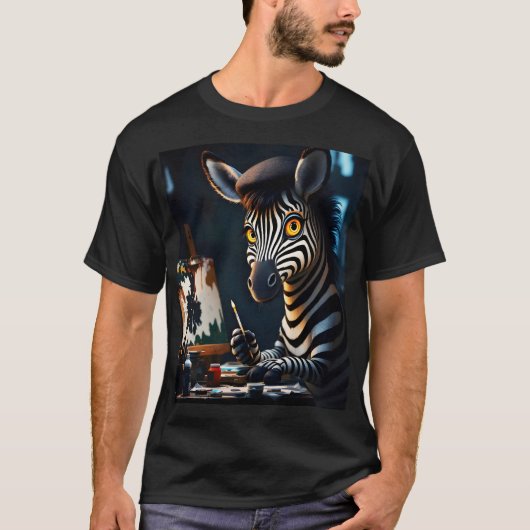 Fantasy Schattige Zebra Gezicht Schilderen T-shirt (Voorkant)
