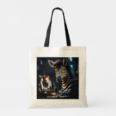 Fantasy Schattige Zebra Gezicht Schilderen Tote Bag (Achterkant)