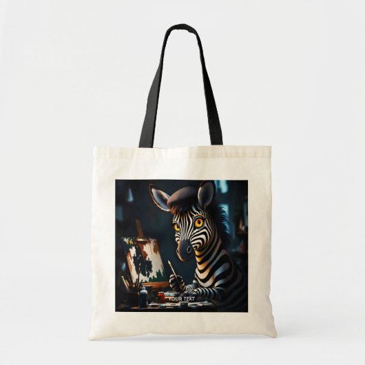 Fantasy Schattige Zebra Gezicht Schilderen Tote Bag (Voorkant)