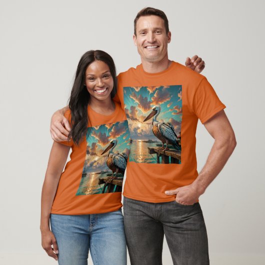 Fantasy Schattige Zee Vogelboot T-shirt (Unisex)