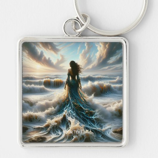 Fantasy Schattige Zee Wave Girl Sleutelhanger (Voorkant)