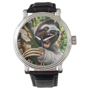 Fantasy Schattige Zeer Boze Luiaard Horloge