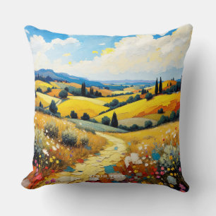 Fantasy Schattige Zomerlandschap Impasto Kussen