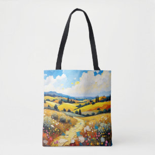 Fantasy Schattige Zomerlandschap Impasto Tote Bag